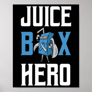 Póster Caja de jugo Hero Diabetes Cinta azul Endocrinolog