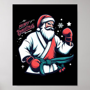 Póster Caja de Navidad Santa Boxeador Amante del Boxeo Ki