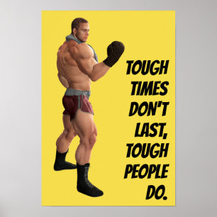 Póster Caja de palabras motivadoras Puñetazo de boxeador 