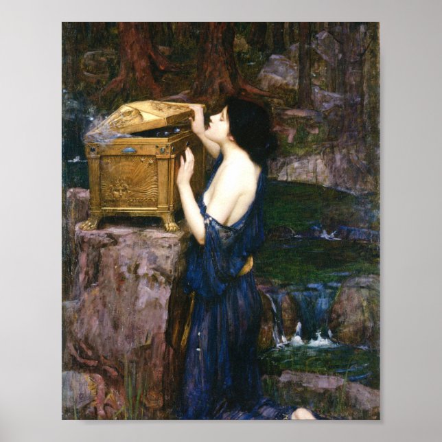 Póster Caja de Pandora - John William Waterhouse (Frente)
