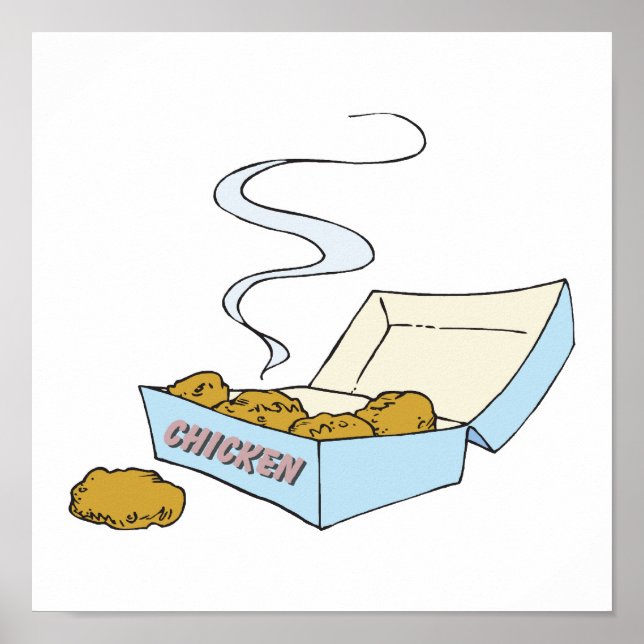 Póster caja de pepitas de pollo (Frente)