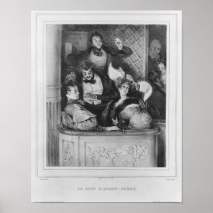 Póster Caja de teatro delantera, grabada por Julien