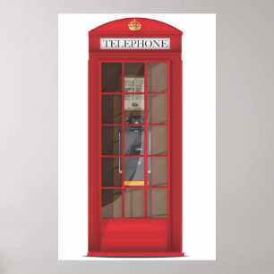Póster Caja de teléfono roja