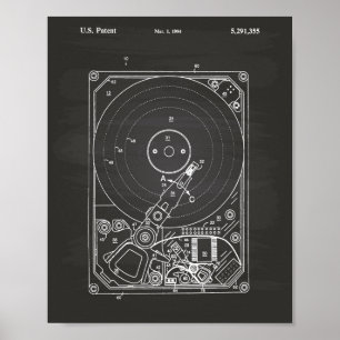 Póster Caja fuerte de disco duro 1994 Patent Art Chalkboa