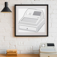 Caja registradora gris minimalista venta al por me