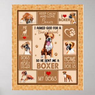 Póster Cajeta de perro de Boxer personalizada
