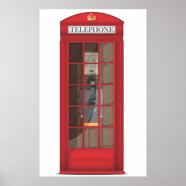 Póster Cajetín Rojo de Teléfono (Frente)