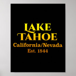 Póster Cajón de diseño del lago Tahoe Logo de ciervo de b