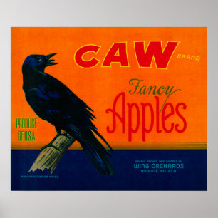 Póster Cajón LabelMedford de Apple del Caw, O