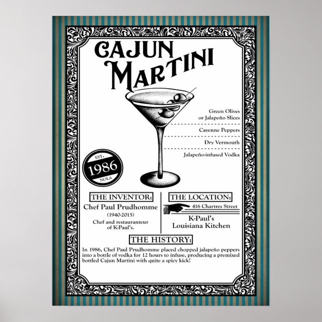 Póster Cajun Cocktail (Frente)