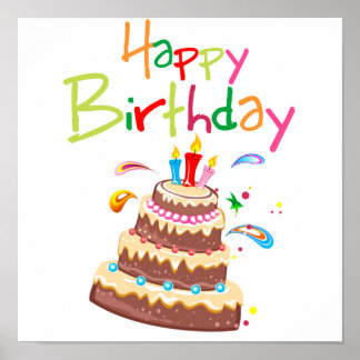 Póster Cake Happy Birday