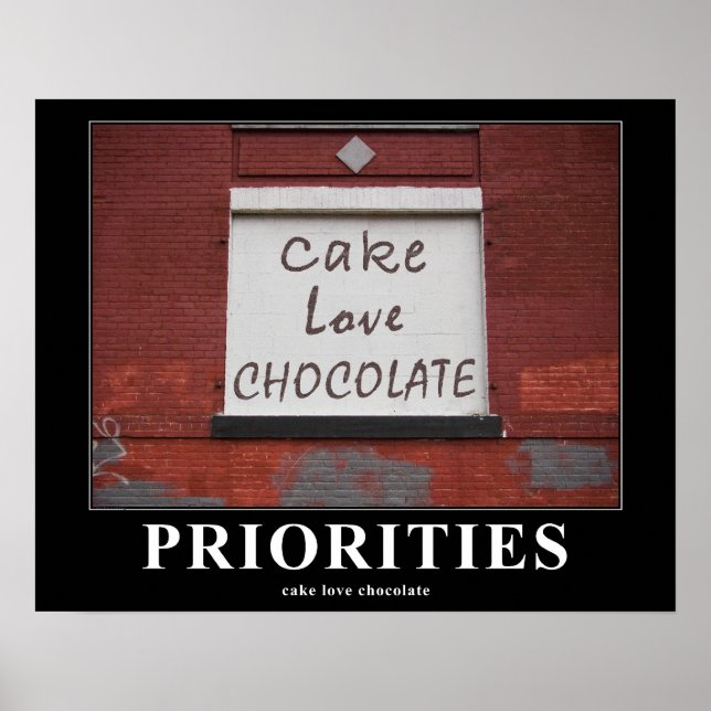 Póster Cake Love Chocolate Graffiti Motivational 16x20 (Frente)