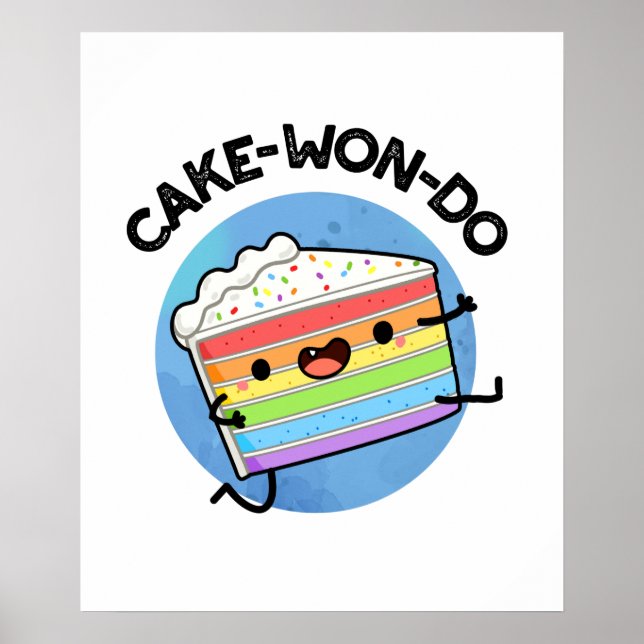 Póster Cake-won-do Funny Taekwondo Cake Pun (Frente)