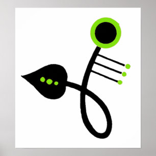 Póster Cal y diseño negro del art déco de la hoja