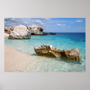 Póster Cala Mariolu playa, cartel de Cerdeña