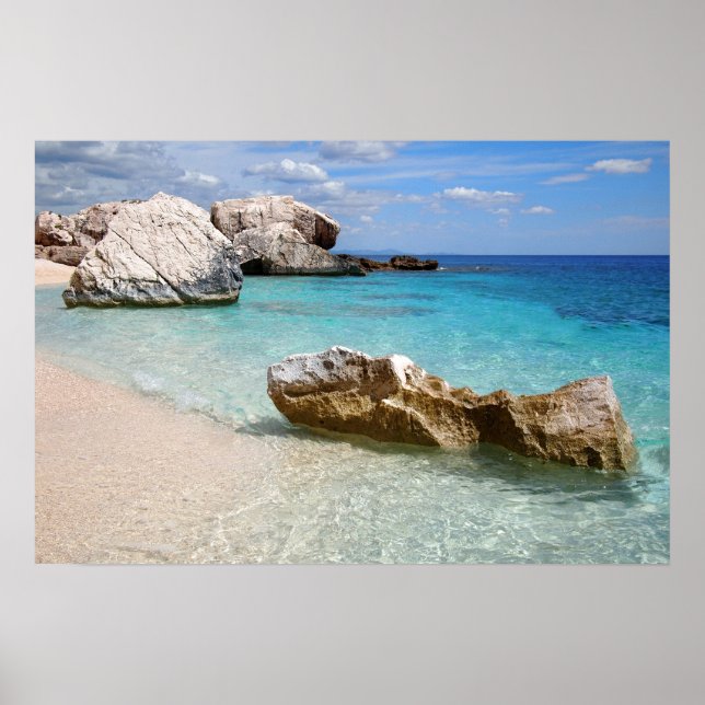 Póster Cala Mariolu playa, cartel de Cerdeña (Frente)