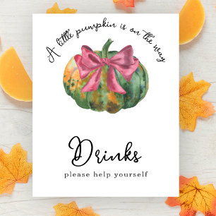Póster Calabaza acuarela ducha bebé Bebidas