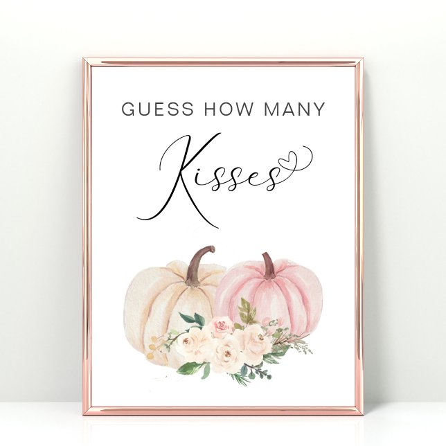 Póster Calabaza Adivina cuántos besos de Baby Shower (Subido por el creador)