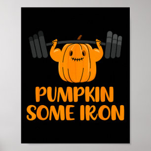 Póster Calabaza algo de hierro divertido Halloween Gimnas