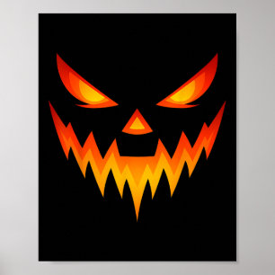 Póster Calabaza asustada Jack O Lantern Face Halloween Co