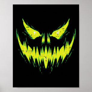 Póster Calabaza asustada Jack O Lantern Face Halloween Me
