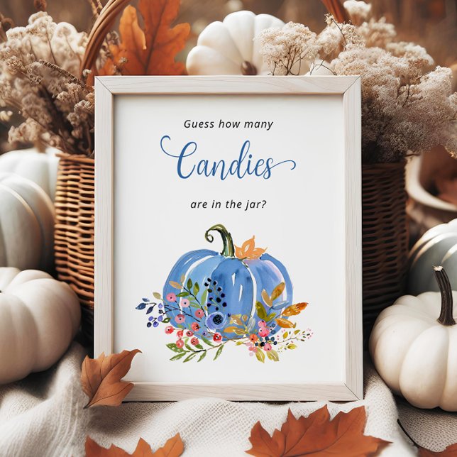 Póster Calabaza azul Baby Shower Adivinan cuántos Canales (Subido por el creador)