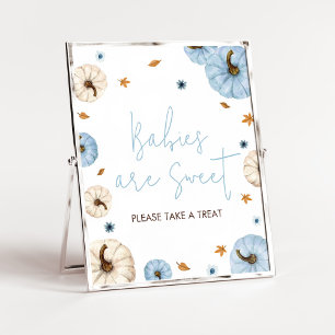 Póster Calabaza azul Baby Shower Los bebés son dulces