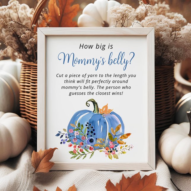 Póster Calabaza azul Baby Shower ¿Qué tan grande es la ba (Subido por el creador)