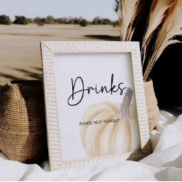 Póster Calabaza Baby Shower bebe Rótulo