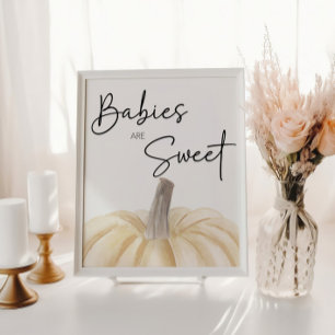 Póster Calabaza Baby Shower Los bebés son dulces