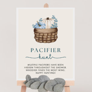 Póster Calabaza Baby Shower Pacifier Hunt Game Rótulo