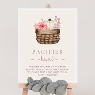 Póster Calabaza Baby Shower Pacifier Hunt Game Rótulo