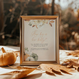 Póster Calabaza Baby Shower Qué Grande Es Su Rótulo Belly