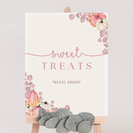 Póster Calabaza Baby Shower Sweet Tratos Rótulo