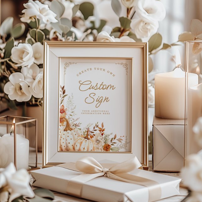 Póster Calabaza beige y Rótulos de mesa de Baby Shower co (Subido por el creador)