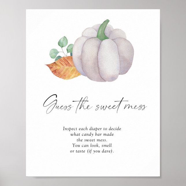 Póster Calabaza blanca - adivina el lío dulce (Frente)