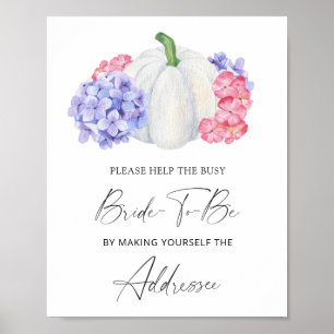 Póster Calabaza blanca - ayuda a la novia ocupada Direcci