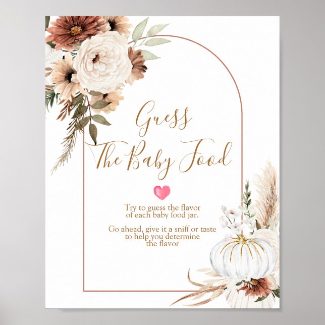 Póster Calabaza blanca de Boho Arch adivina la comida del (Frente)