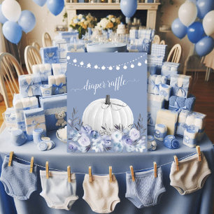 Póster Calabaza blanca Dusty Azul Baby Shower Diaper Raff