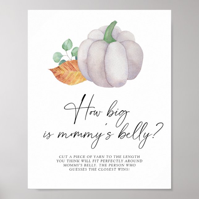 Póster Calabaza blanca - qué tan grande es el juego de la (Frente)