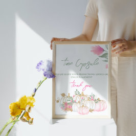 Póster Calabaza blanca rosa dorada Pequeña Cápsula del ti