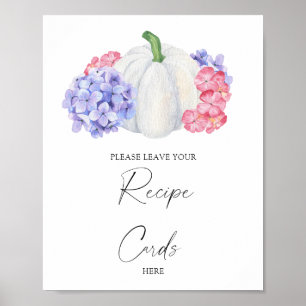 Póster Calabaza blanca - Tu tarjeta de receta aquí