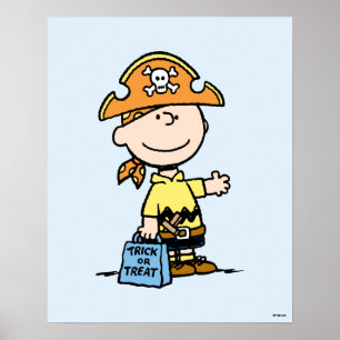 Póster Calabaza Charlie Brown Pirata Halloween