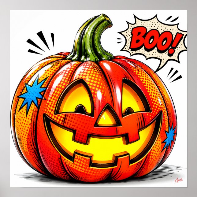 Póster Calabaza Comic Book Pow I. (Frente)