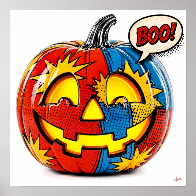 Póster Calabaza Comic Book Pow II. (Frente)