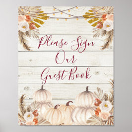 Póster Calabaza Crema Madera Blanca Por Favor Firme Nuest