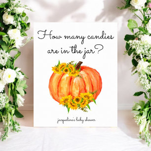 Póster Calabaza ¿Cuántos caramelos hay en el frasco?