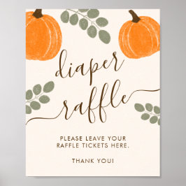 Póster Calabaza Cuta Eucalyptus Caída Diaper Raffle Rótul