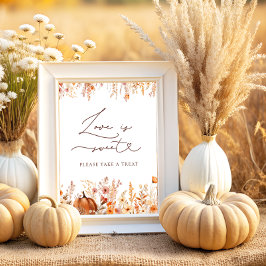 Póster Calabaza Dall Rústica El Amor es Dulce Toma un Reg