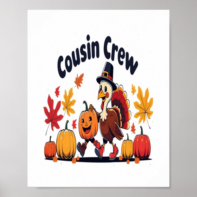 Póster Calabaza de Acción de Gracias de la Tripulación de (Frente)